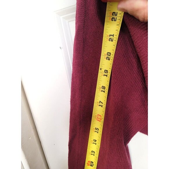 MICHAEL KORDS Women's Long Sleeve Burgundy Sweater With Back Zipper Closure - Picture 7 of 11